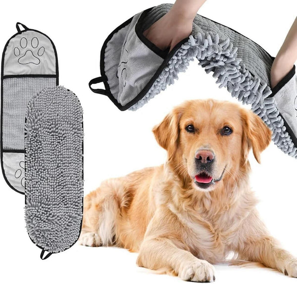 Microfiber pet drying towel glove